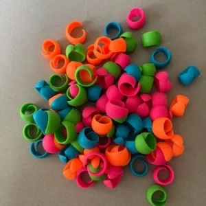 Lot of 83 Thread Spool Savers Spool Huggers multiple colors Flexible silicone